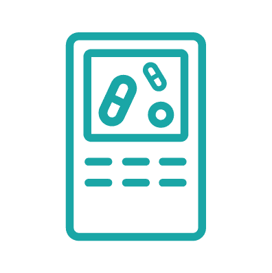 Pictogramme téléphone avec image médicaments