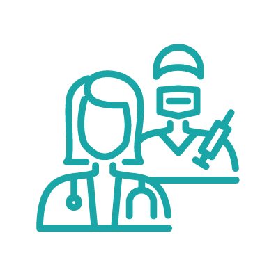 Pictogramme médecins seringue masque stéthoscope